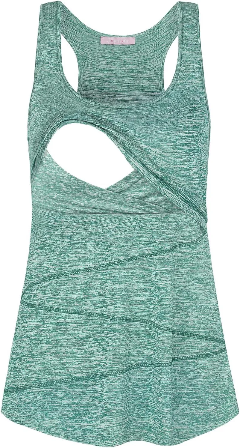 Joymom Maternity Summer Cool Sleeveless Nursing Tank Tops Breastfeeding Shirts