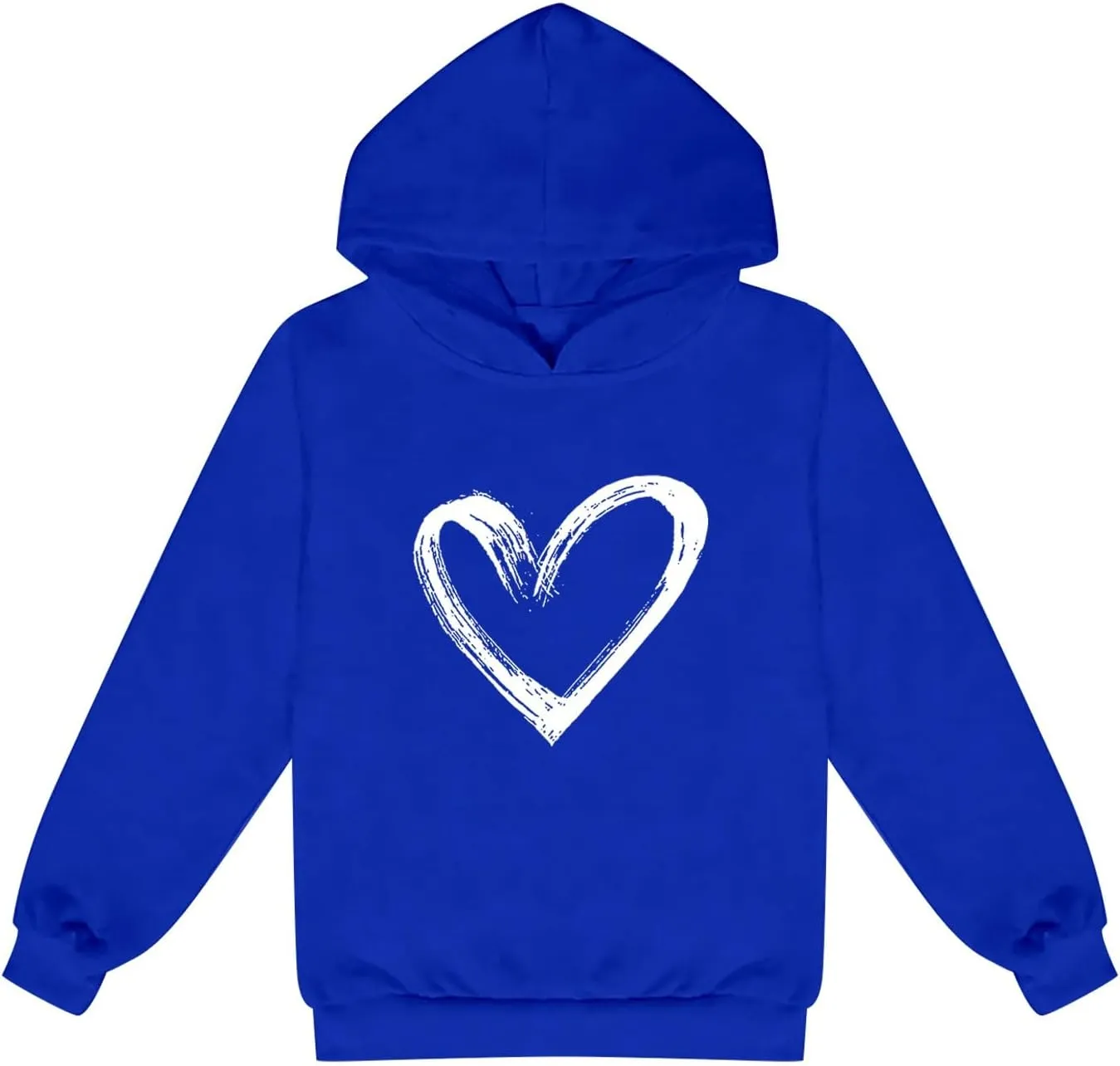 Kids Girl Heart Graphic Print Long Sleeve Hooded Sweatshirt Pullover Tops Y2K Hoodies Teen Fall Winter Clothes