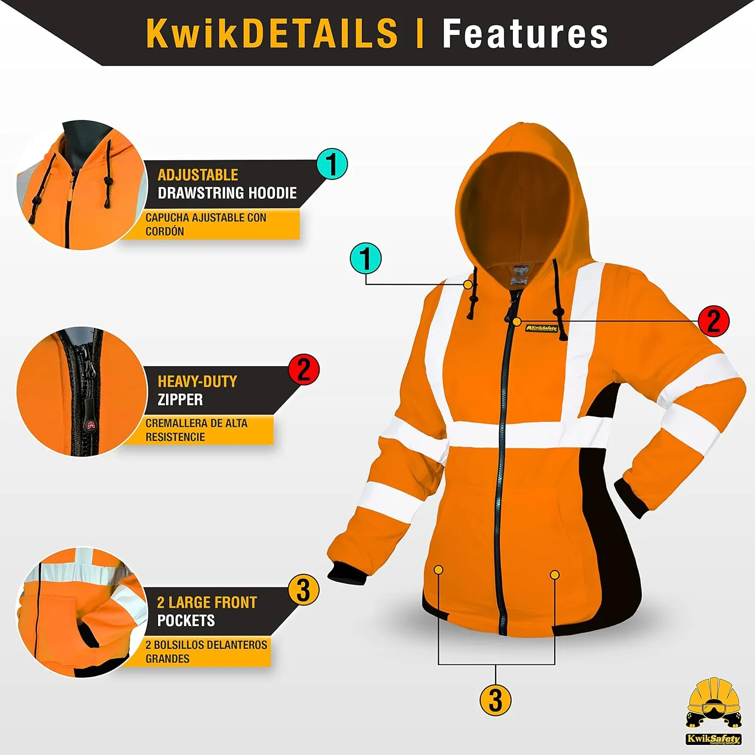 KwikSafety - Charlotte, NC - Women's Fleece Safety Hoodie | PPE Hi Vis Reflective Jackets