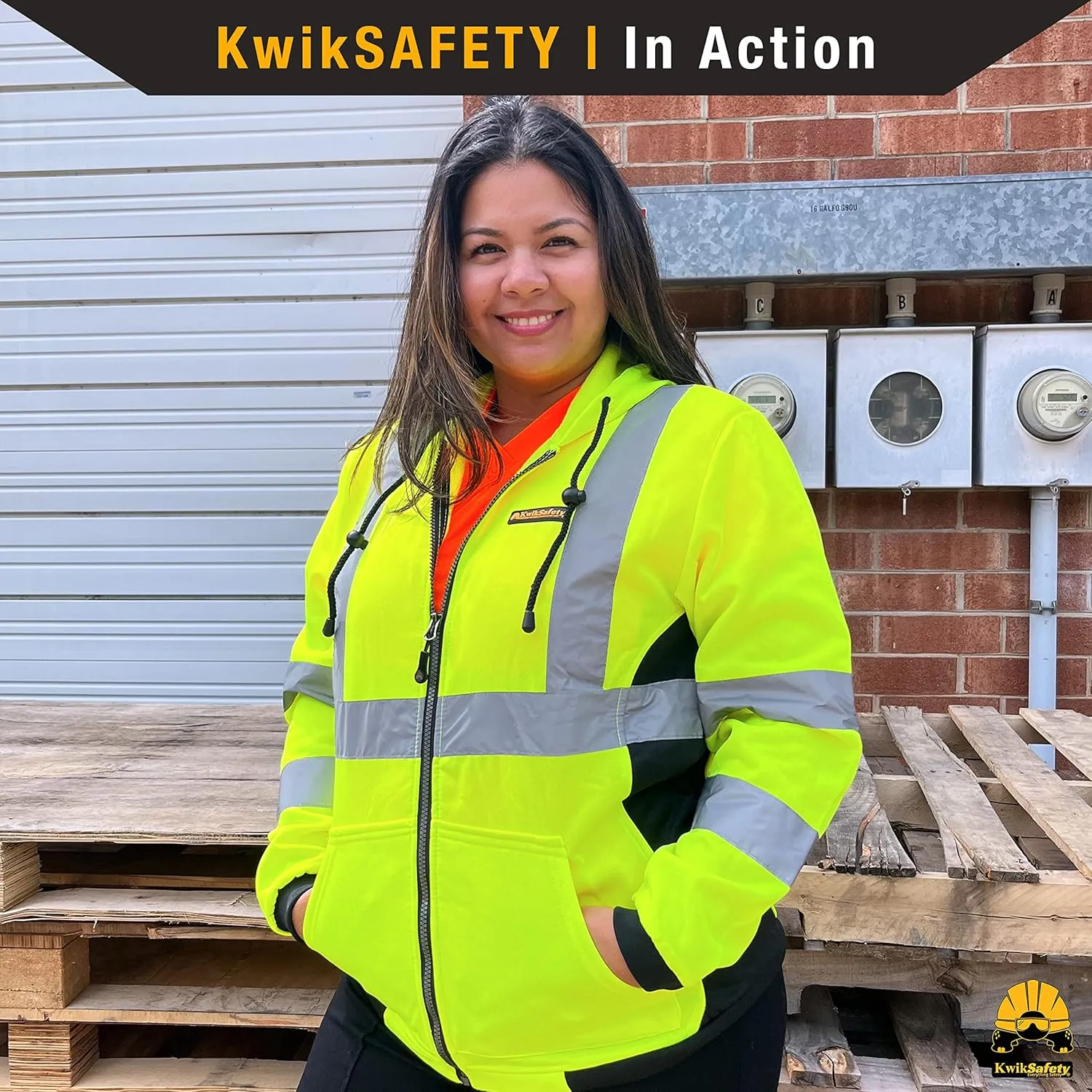 KwikSafety - Charlotte, NC - Women's Fleece Safety Hoodie | PPE Hi Vis Reflective Jackets