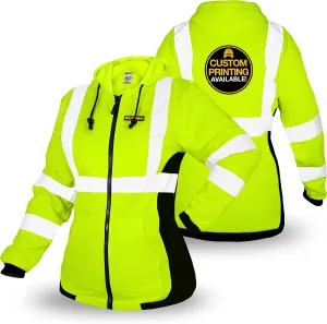 KwikSafety - Charlotte, NC - Women's Fleece Safety Hoodie | PPE Hi Vis Reflective Jackets