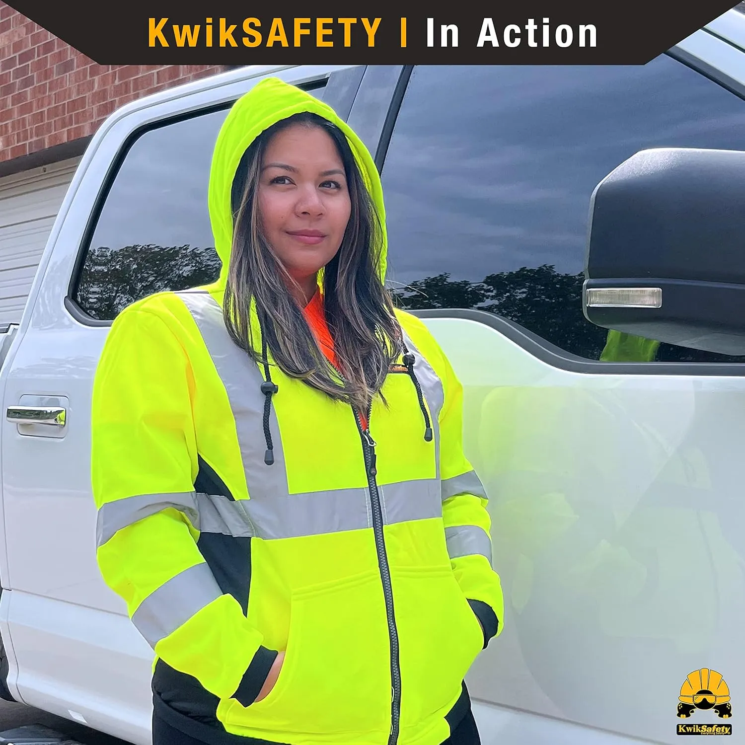 KwikSafety - Charlotte, NC - Women's Fleece Safety Hoodie | PPE Hi Vis Reflective Jackets