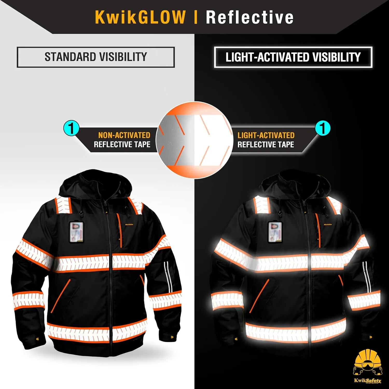 KwikSafety Reflective Jackets | Men's Insulated Hi Vis Work Bombers | Yellow, Orange, Multicolor