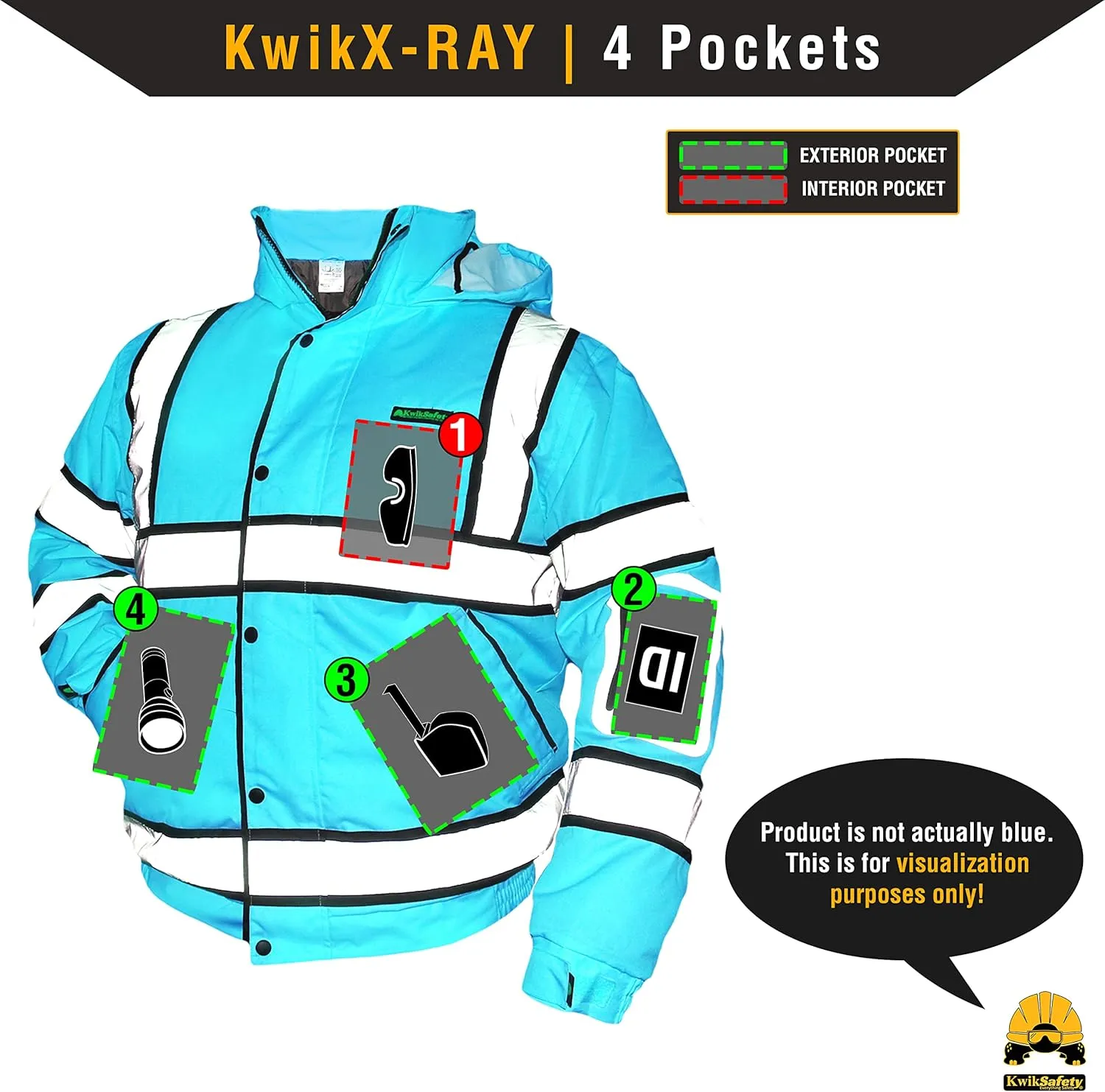 KwikSafety Reflective Jackets | Men's Insulated Hi Vis Work Bombers | Yellow, Orange, Multicolor