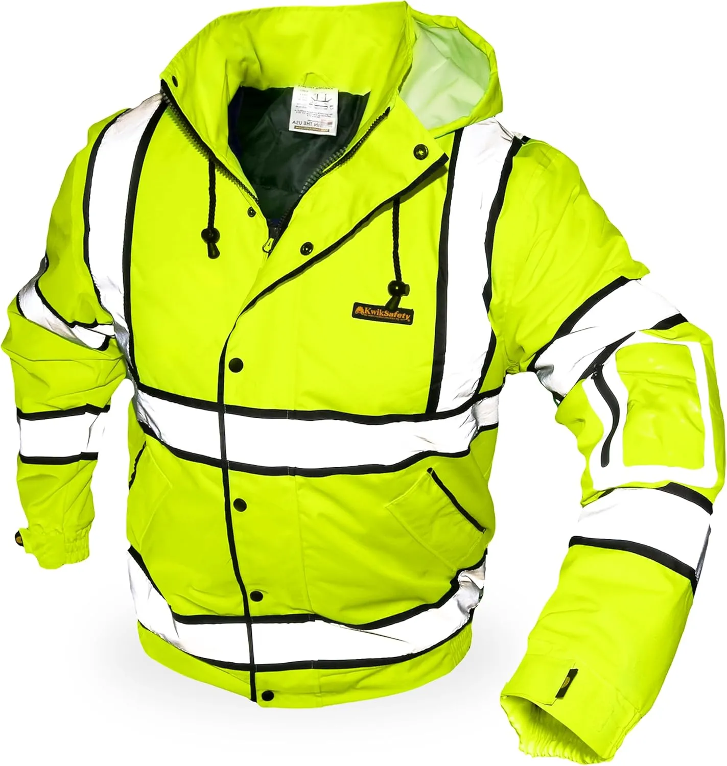 KwikSafety Reflective Jackets | Men's Insulated Hi Vis Work Bombers | Yellow, Orange, Multicolor