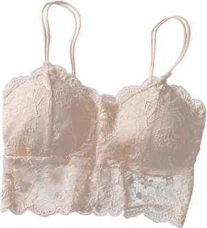Lace Bralettes for Women Padded Bralettes Lace Bra Bralettes Lace Lingerie for Women Girls Crop Tops