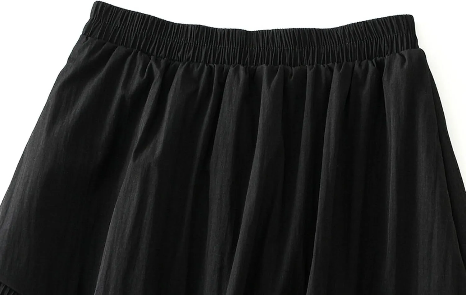 Lace Trim Midi Skirt for Women Elastic Waist Flowy Skirt Bohemian Style Lace Layered Skirts