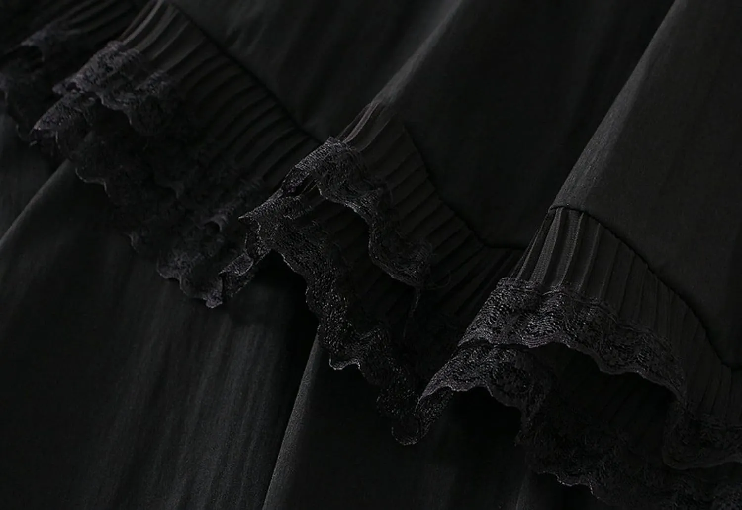 Lace Trim Midi Skirt for Women Elastic Waist Flowy Skirt Bohemian Style Lace Layered Skirts