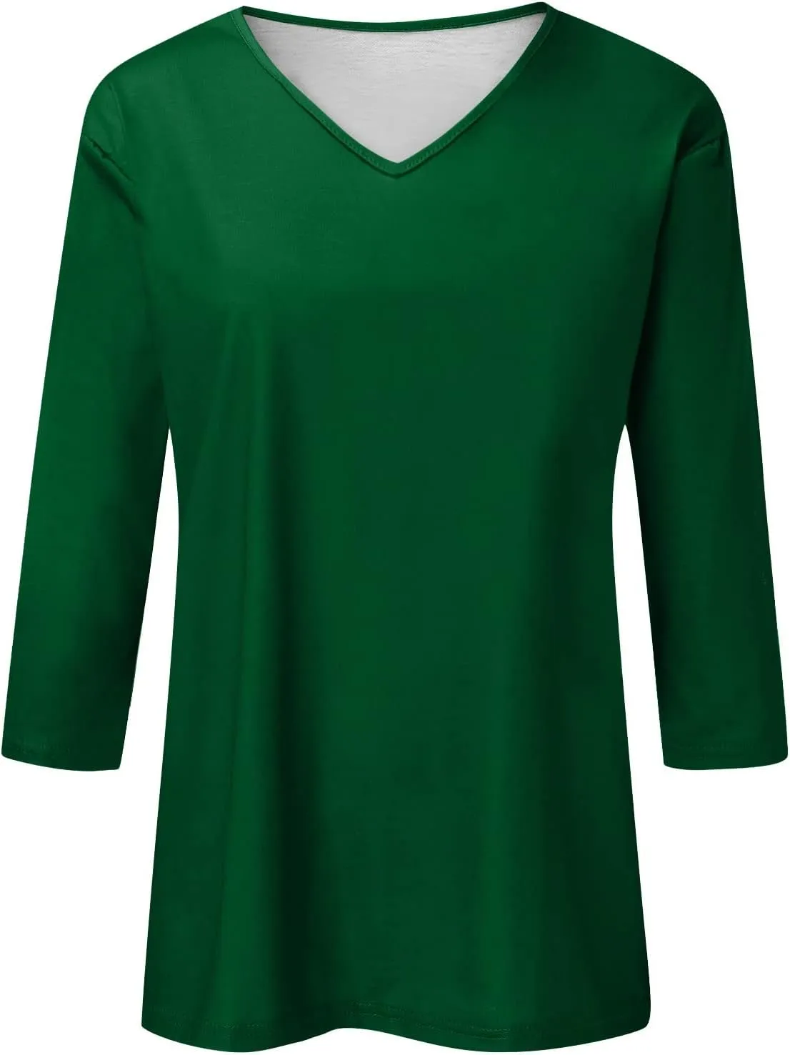 Ladies Tops and Blouses 3/4 Sleeve Basic Plain Tees for Women Wmens Casual Tops White Blouse Women's T-Shirts S-2XL