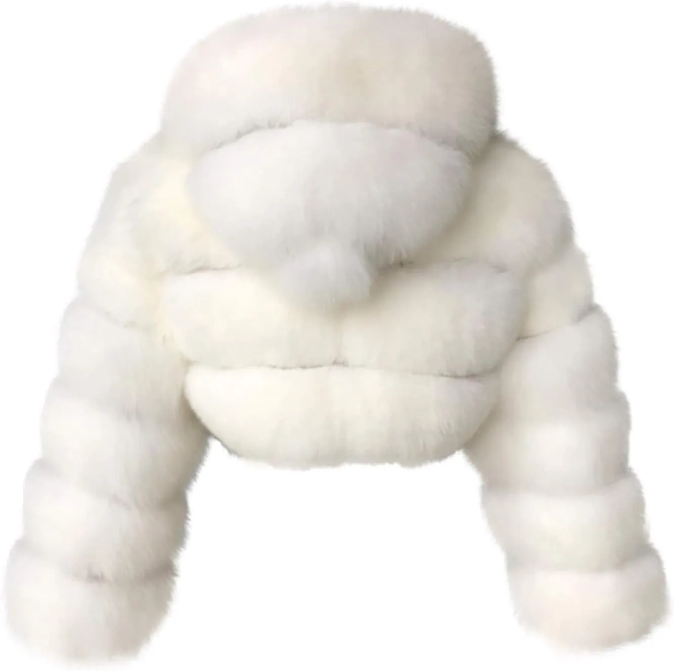 LCMTWX Fleece Cropped Jacket Faux Fur Women Long Jacket Faux Sleeve Short Warm Women's Warm Outerwear Fall Winter Fuzzy