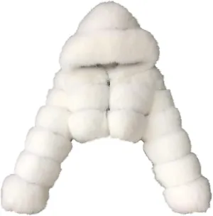 LCMTWX Fleece Cropped Jacket Faux Fur Women Long Jacket Faux Sleeve Short Warm Women's Warm Outerwear Fall Winter Fuzzy