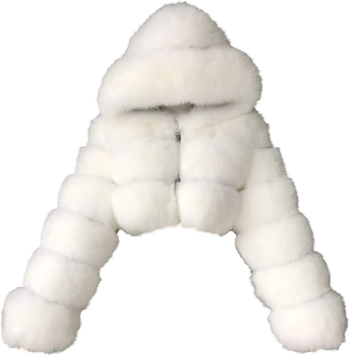 LCMTWX Fleece Cropped Jacket Faux Fur Women Long Jacket Faux Sleeve Short Warm Women's Warm Outerwear Fall Winter Fuzzy