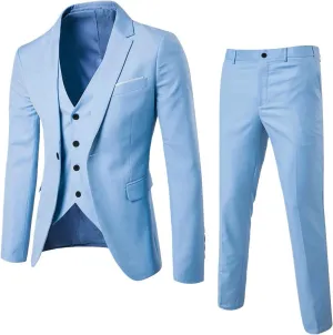 LCMTWX Mens Suit Slim 3 Suit Business Wedding Party Jacket Vest & Pants Men'S Suit Jackets Mens Linen Suit Mens Black Mens