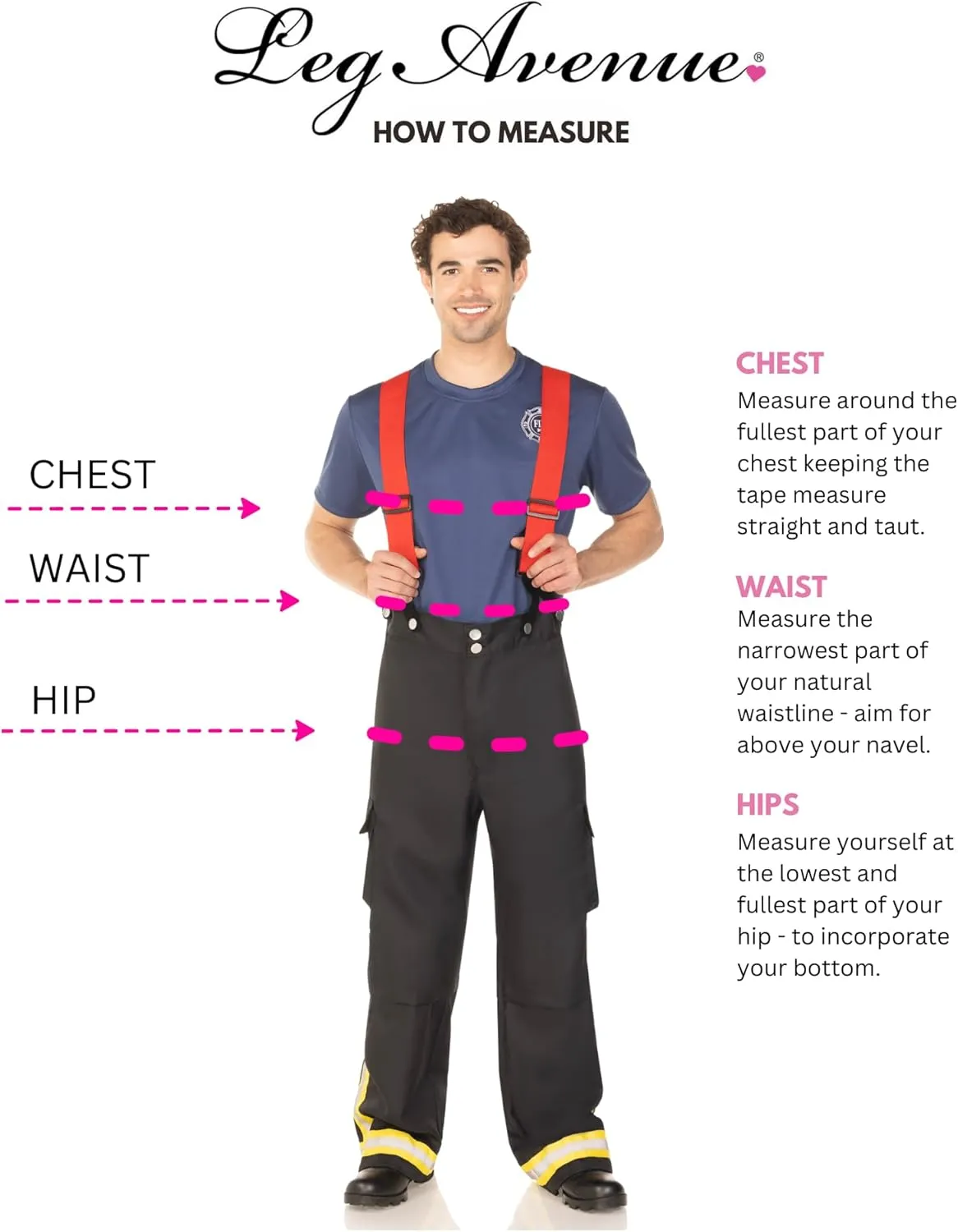 Leg Avenue Men's 3 Piece Fire Captain Costume