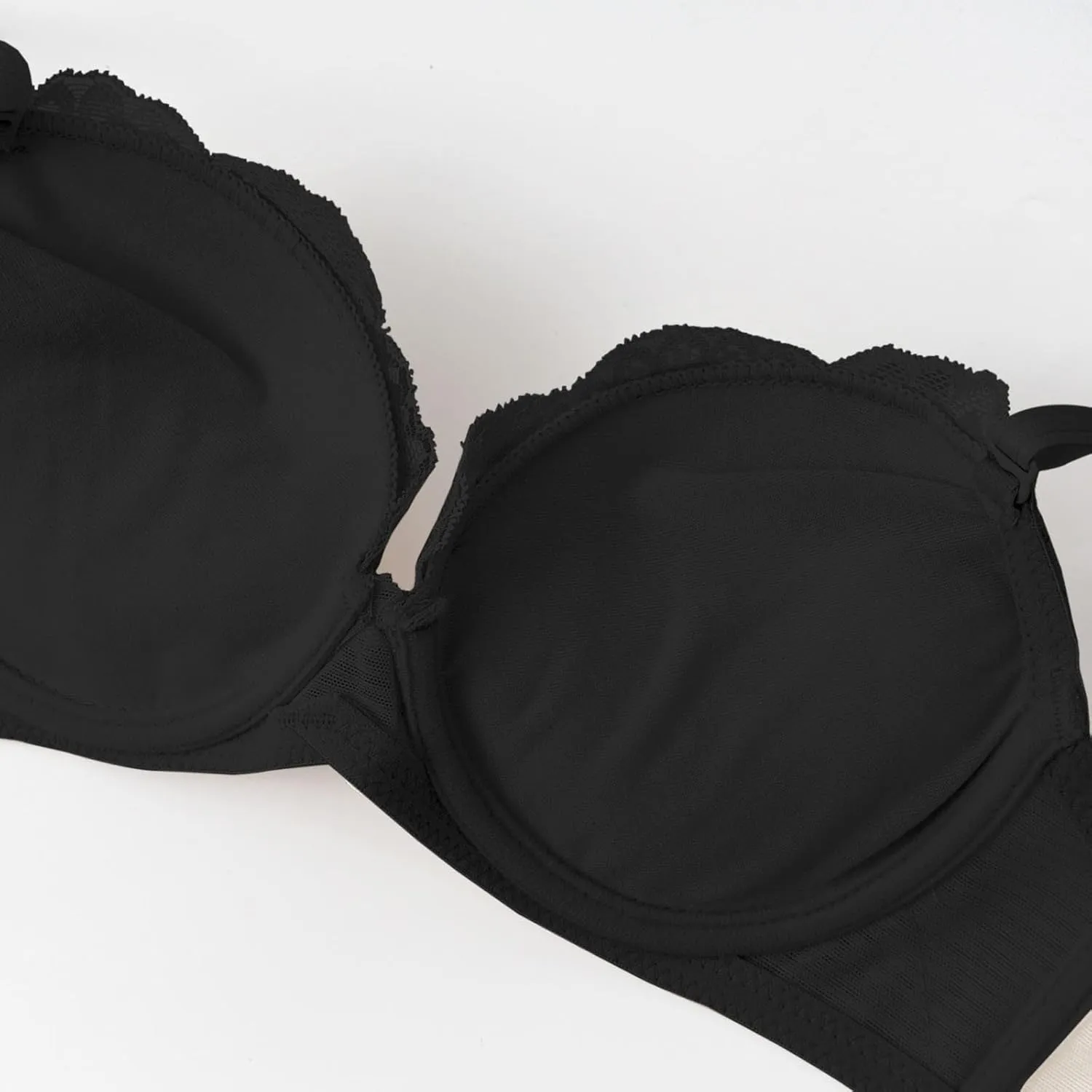 Lingerie Comfort Wirefree Push-Up Lace Embroidery Bralette for Women,Light Padded Bra, Full-Coverage Everyday Bralette