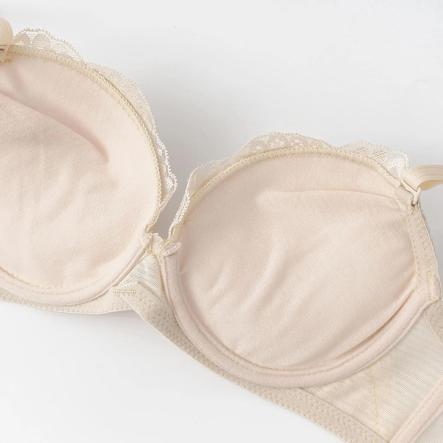 Lingerie Comfort Wirefree Push-Up Lace Embroidery Bralette for Women,Light Padded Bra, Full-Coverage Everyday Bralette