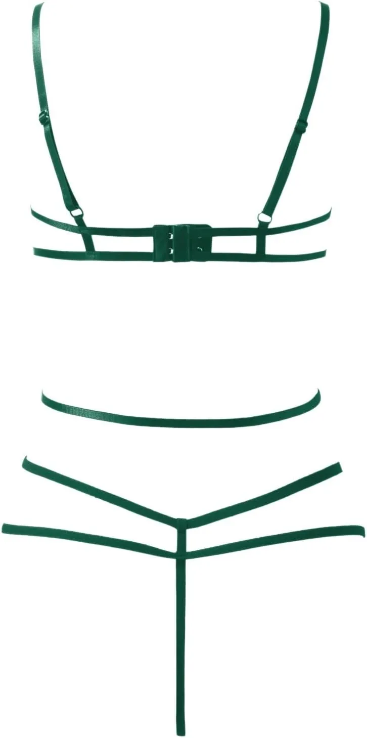 Lingerie Sets for Women Sexy See Through Pajama Sets Bra and Panty Teddy Lingerie V Neck 2 Piece