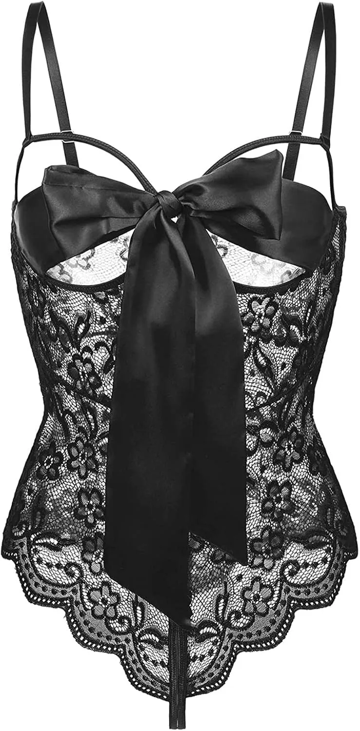 Lingerie Sets for Women Sexy See Through Pajama Sets Bra and Panty Teddy Lingerie V Neck 2 Piece