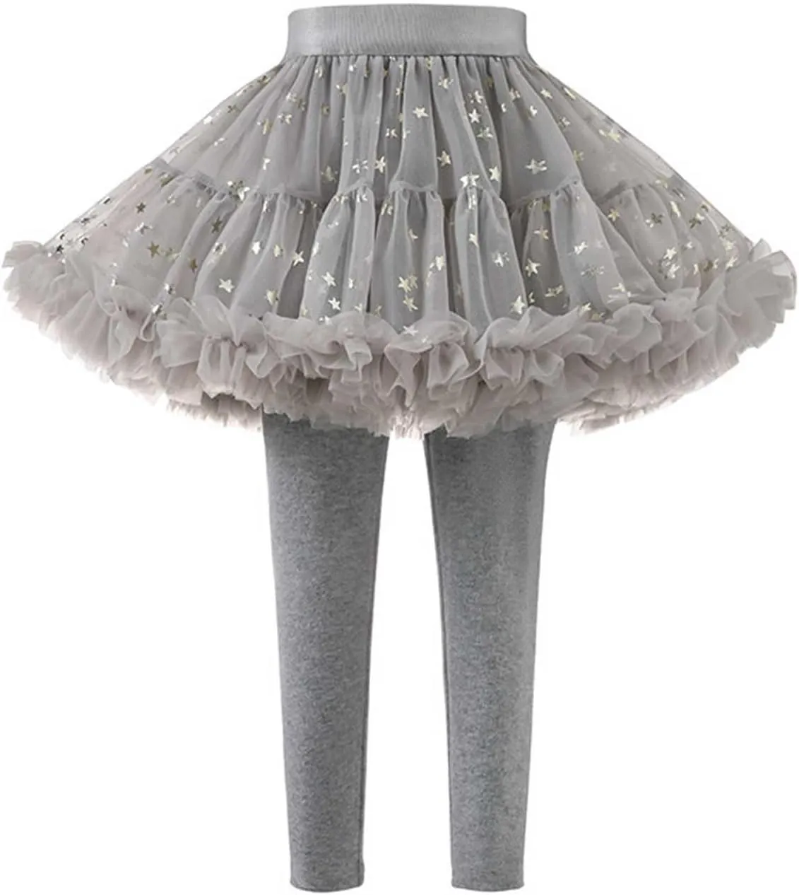 Little Baby Girls Leggings with Ruffle Tutu Skirt Footless Twinkle Star Pants Lace Flower Toddler Cotton Pantskirt