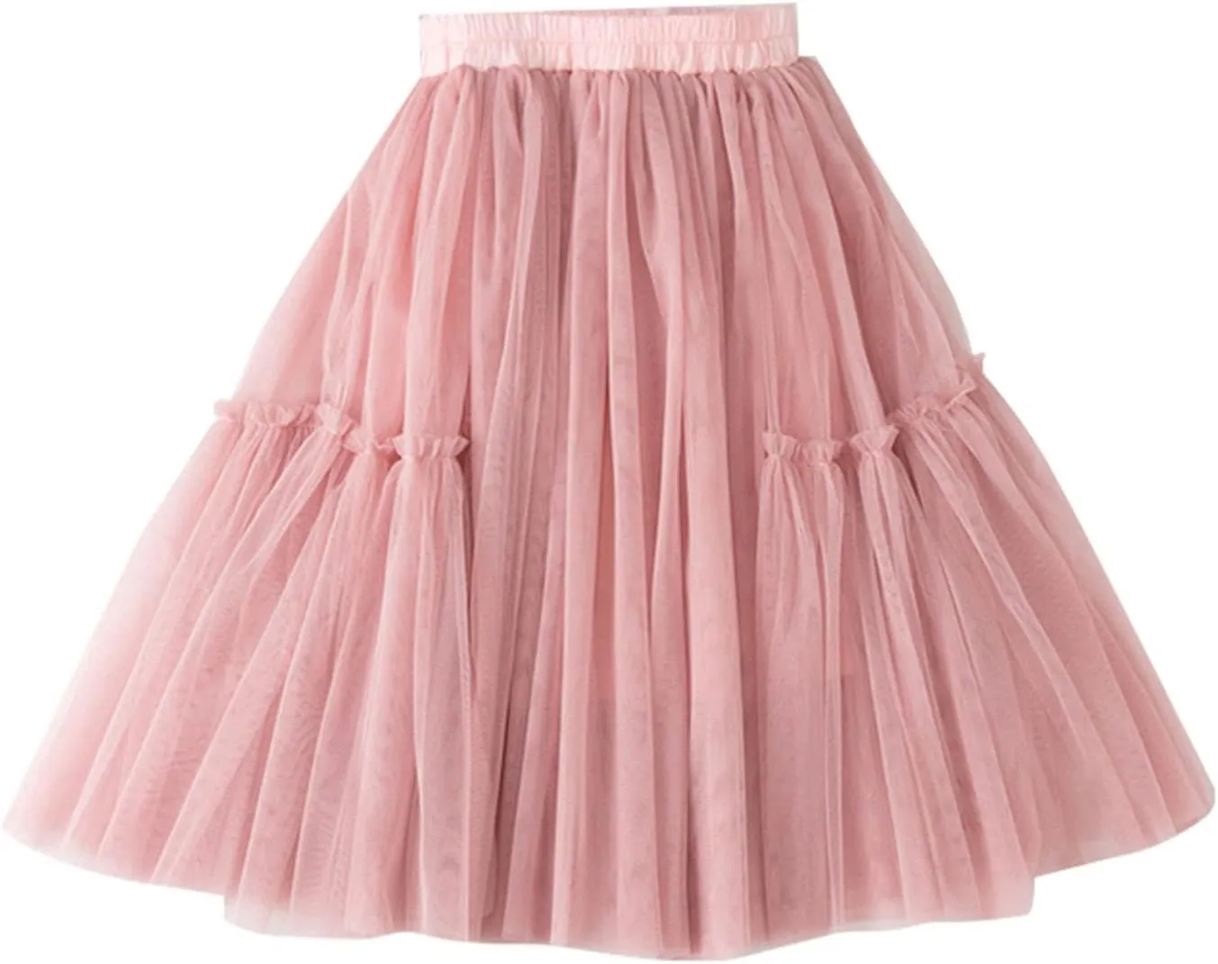 Little Child Girls Long Skirt Girls Tiered Ruffle Maxi Skirts Girls Soft Lace Party Wedding Gown Rainbow Tulle Dress