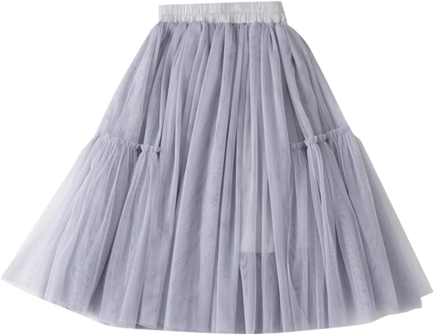 Little Child Girls Long Skirt Girls Tiered Ruffle Maxi Skirts Girls Soft Lace Party Wedding Gown Rainbow Tulle Dress