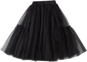 Little Child Girls Long Skirt Girls Tiered Ruffle Maxi Skirts Girls Soft Lace Party Wedding Gown Rainbow Tulle Dress