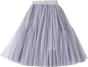 Little Child Girls Long Skirt Girls Tiered Ruffle Maxi Skirts Girls Soft Lace Party Wedding Gown Rainbow Tulle Dress