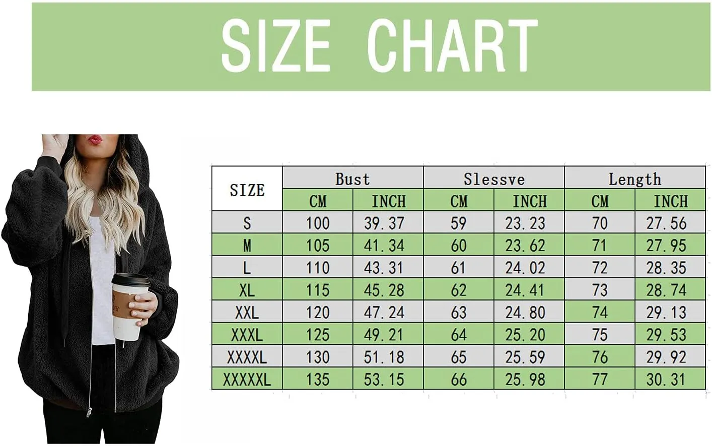 Long Fuzzy Coat Long Sleeve Fleece Parkas Thick Warm Fluffy Jackets for Women Comfy Hooded Women Sherpa Lined Hoodie