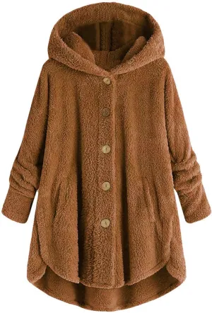 Long Sleeve Full Zip Up Hoodies Button Sleeve Plus Size Women Women'S Coat Womens Fleece Jacket Dress Jackets for