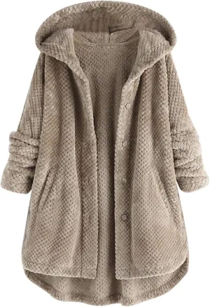 Long Sleeve Full Zip Up Hoodies Button Sleeve Plus Size Women Women'S Coat Womens Fleece Jacket Dress Jackets for