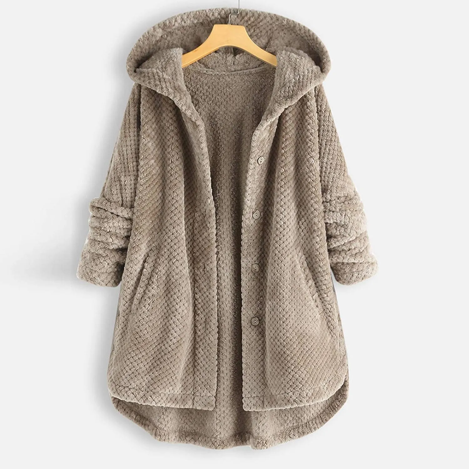 Long Sleeve Full Zip Up Hoodies Button Sleeve Plus Size Women Women'S Coat Womens Fleece Jacket Dress Jackets for