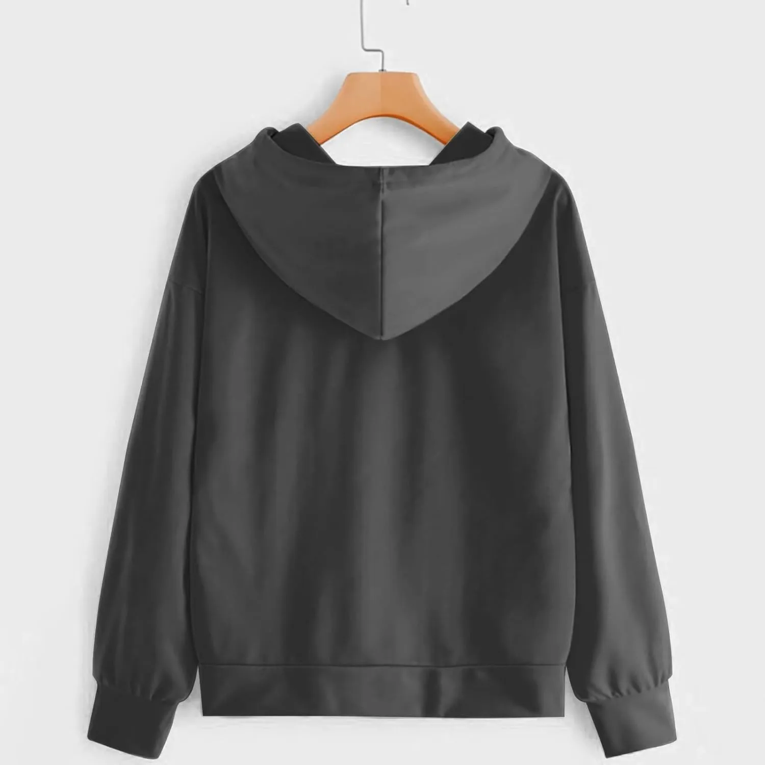 Long Sleeve Hoodie Sweatshirts for Women Fall Drawstring Pullover Sweatshirts Trendy Funny Printed Streetwear Shirts