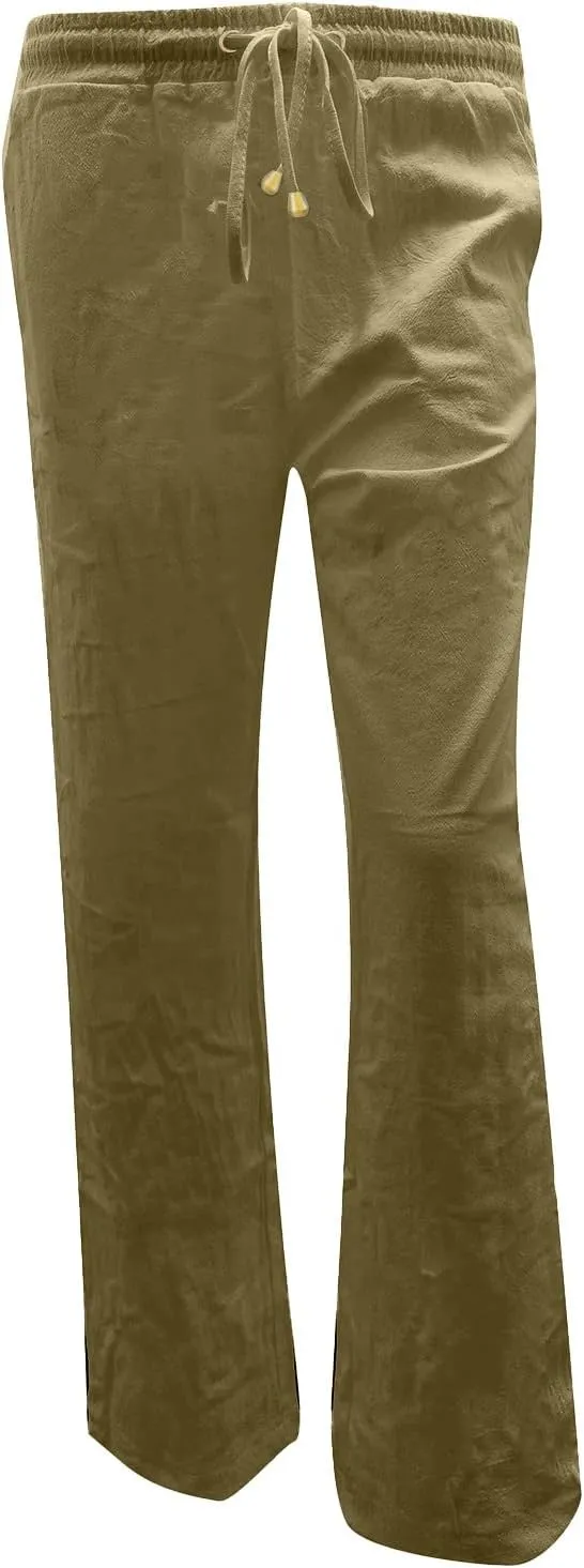 Lounge Pants Women With Pockets Loose Fit Petite Dressy Trouser 2025 Trendy Straight Leg Stretch Linen Sweatpant