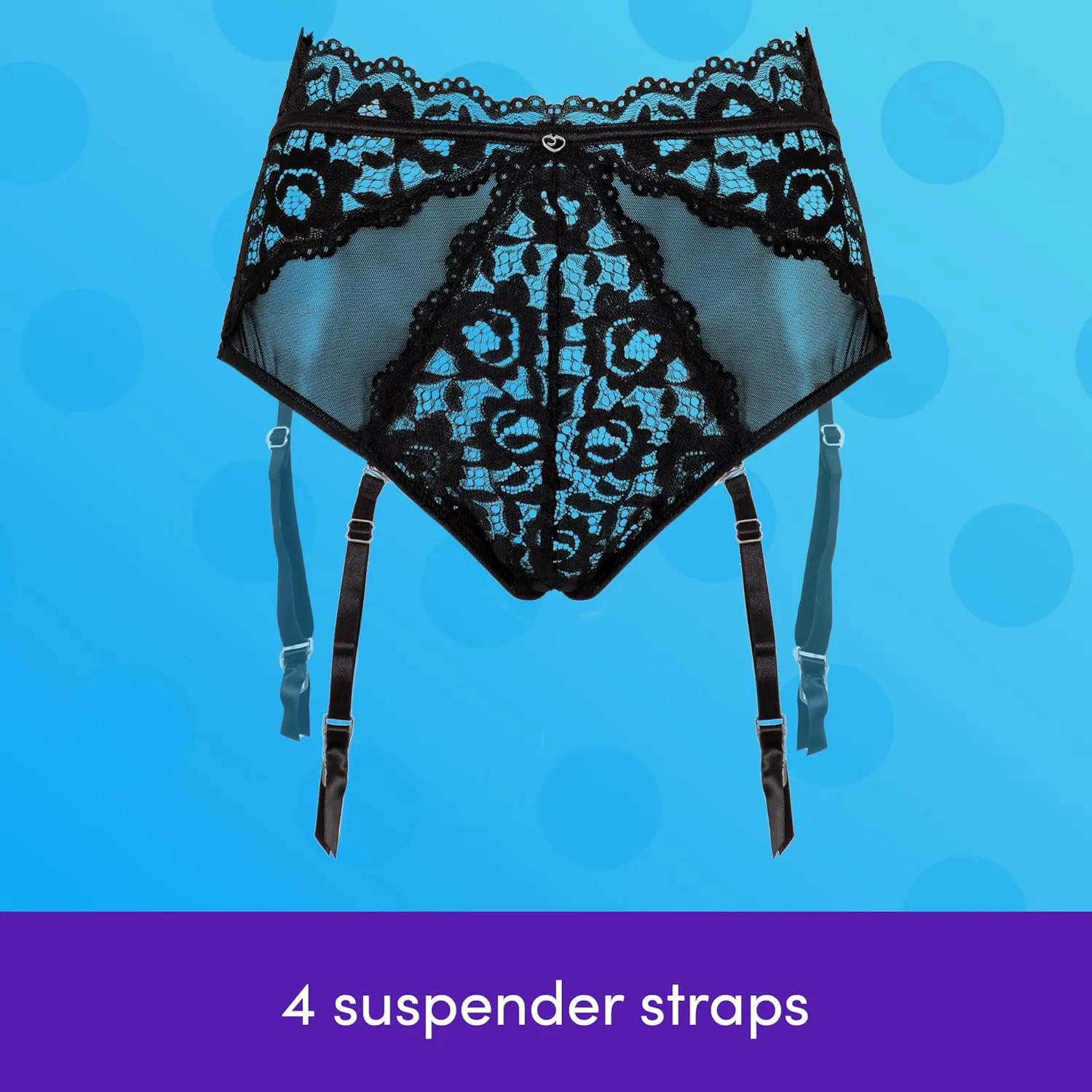Lovehoney Lingerie Women's Parisienne Plunge Longline Bra Set - Lace and Padded Underwired Cups - Regular to Plus Size 2-20
