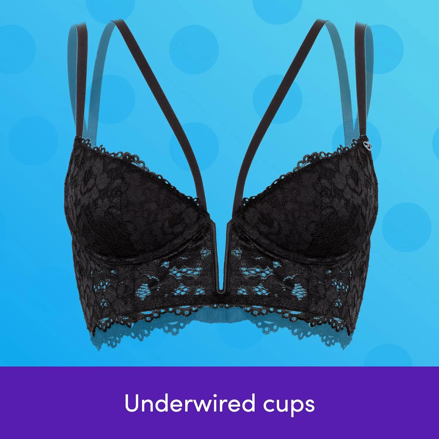 Lovehoney Lingerie Women's Parisienne Plunge Longline Bra Set - Lace and Padded Underwired Cups - Regular to Plus Size 2-20