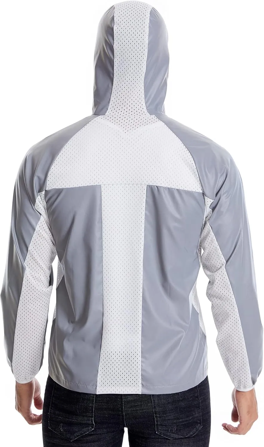 LZLRUN Full Zip Athletic Running Hooded Reflective Jackets for Men and Women Lightweight Hoodie with Safe & Rave Track Jacket