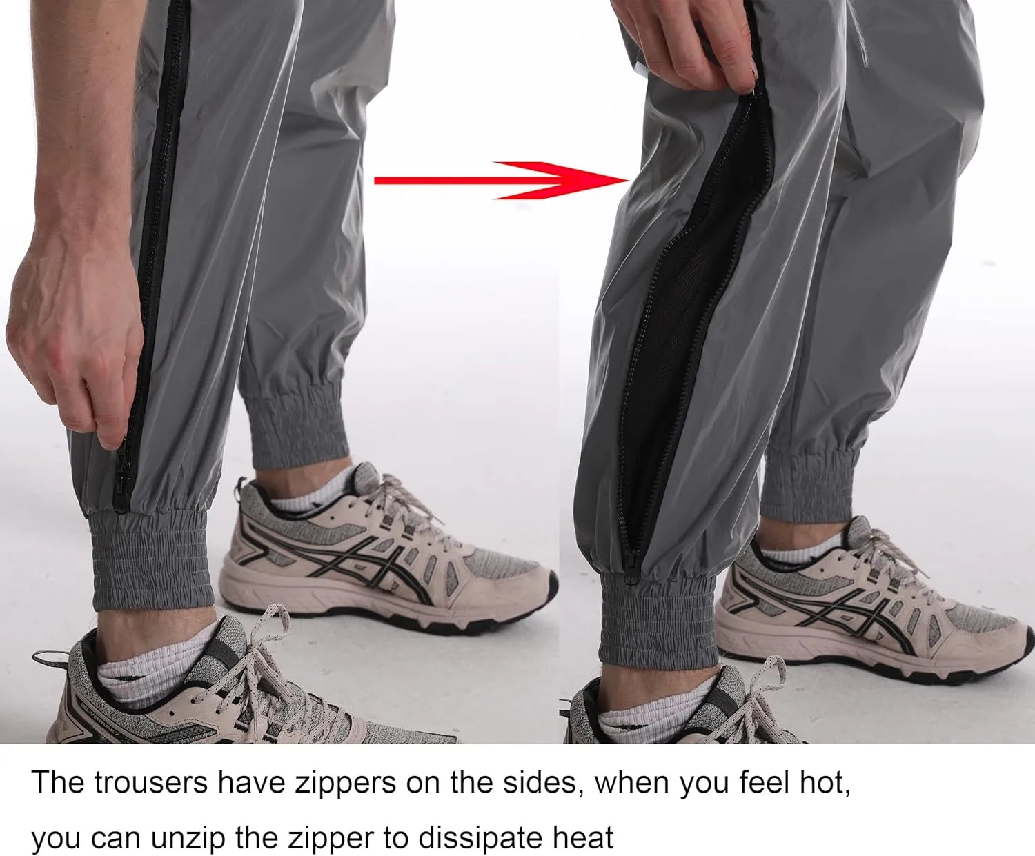 LZLRUN Men Rave Reflective Pants Breathable Zipper Fluorescent Trousers Casual Harajuku Night Sporting Jogger