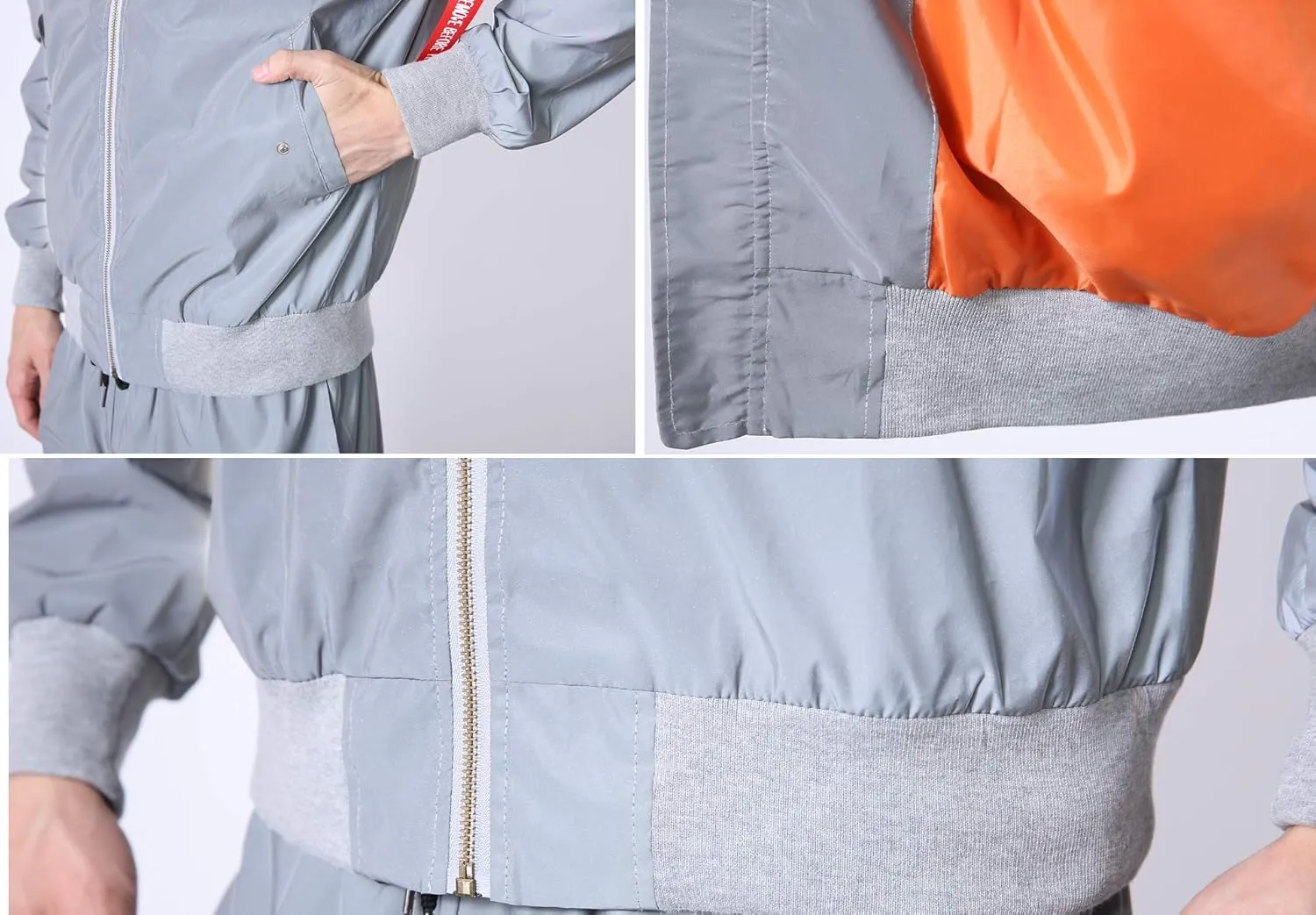 LZLRUN Men Reflective Jacket Night Reflect Light Hip Hop Bomber Jacket Women Zipper Flight Coats Casual Windbreaker