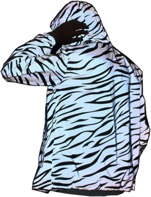 LZLRUN Reflective Light Jacket Men Women Mesh Style Noctilucent Zebra Jackets Waterproof