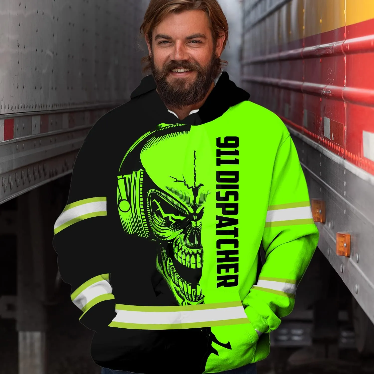 Matedecor High Visibility Hi Vis Hoodie for Men - Jobs Collection Custom Name Class 3 Reflective Safety Workwear