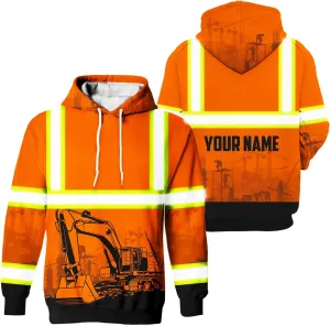 Matedecor High Visibility Hi Vis Hoodie for Men - Jobs Collection Custom Name Class 3 Reflective Safety Workwear