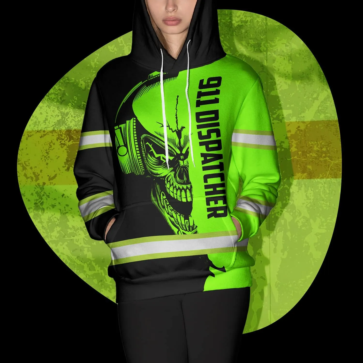 Matedecor High Visibility Hi Vis Hoodie for Men - Jobs Collection Custom Name Class 3 Reflective Safety Workwear