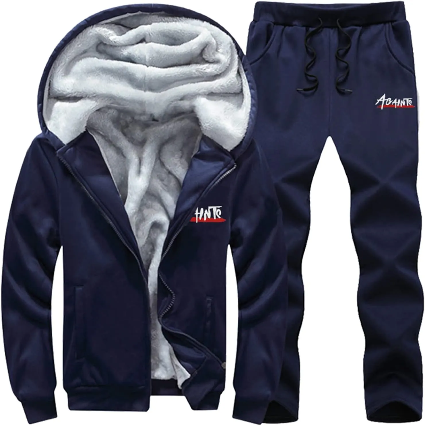 Men Track Suits 2 Piece Set Two Casual Solid Color Hooded Cardigan Sweatshirt Men's New Set Men's Sportswear Men's