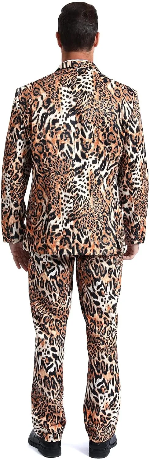 Men's 3-Piece Halloween & Christmas Suit, Two Button Jacket & Pants & Tie