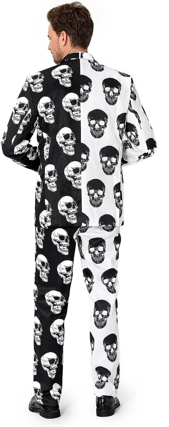 Men's 3-Piece Halloween & Christmas Suit, Two Button Jacket & Pants & Tie