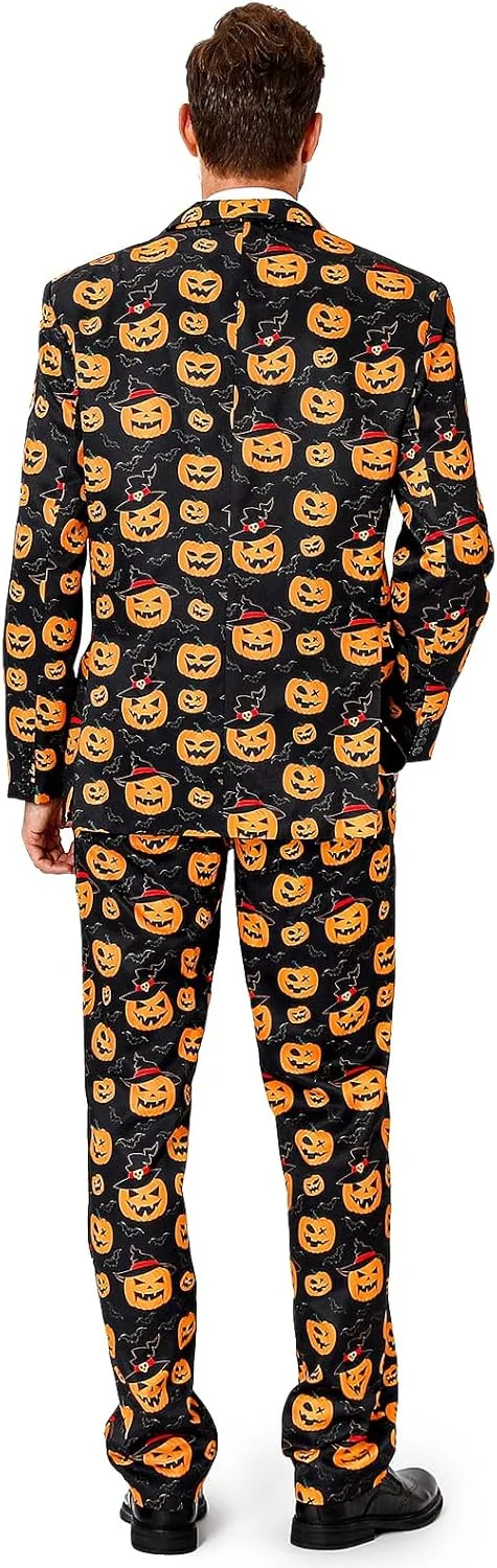 Men's 3-Piece Halloween & Christmas Suit, Two Button Jacket & Pants & Tie