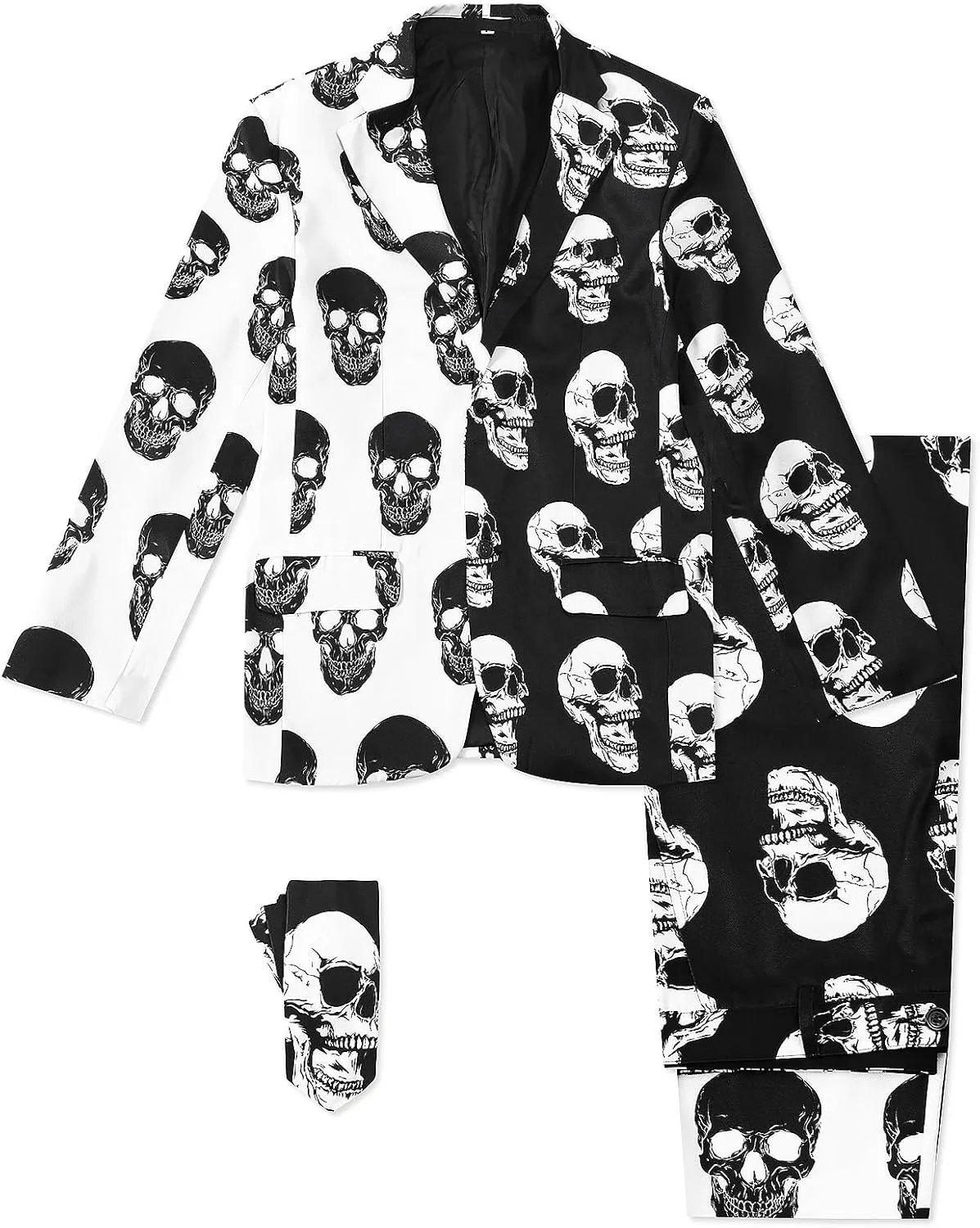 Men's 3-Piece Halloween & Christmas Suit, Two Button Jacket & Pants & Tie