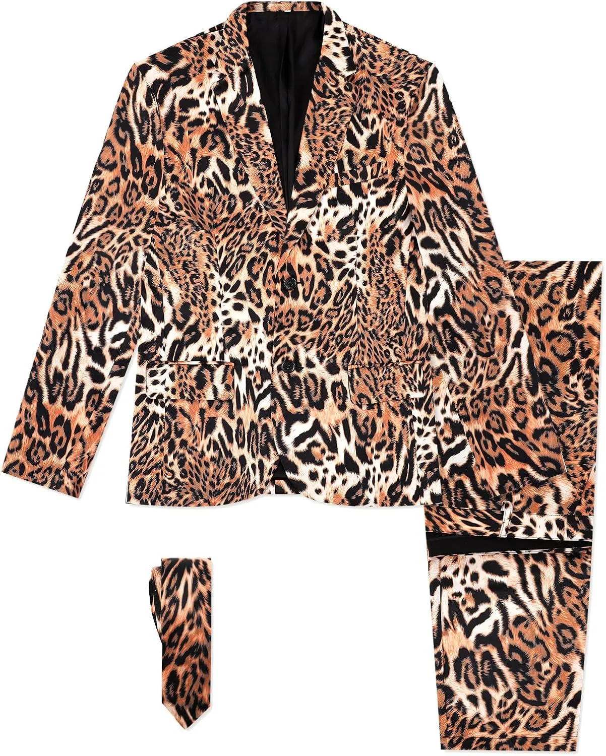 Men's 3-Piece Halloween & Christmas Suit, Two Button Jacket & Pants & Tie