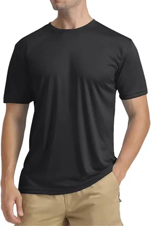 Men's Athletic Running Shirts Short Sleeve Sun T-Shirt UPF 50 Quick Dry Swim Shirts Lightweight Fishing Water Shirt
