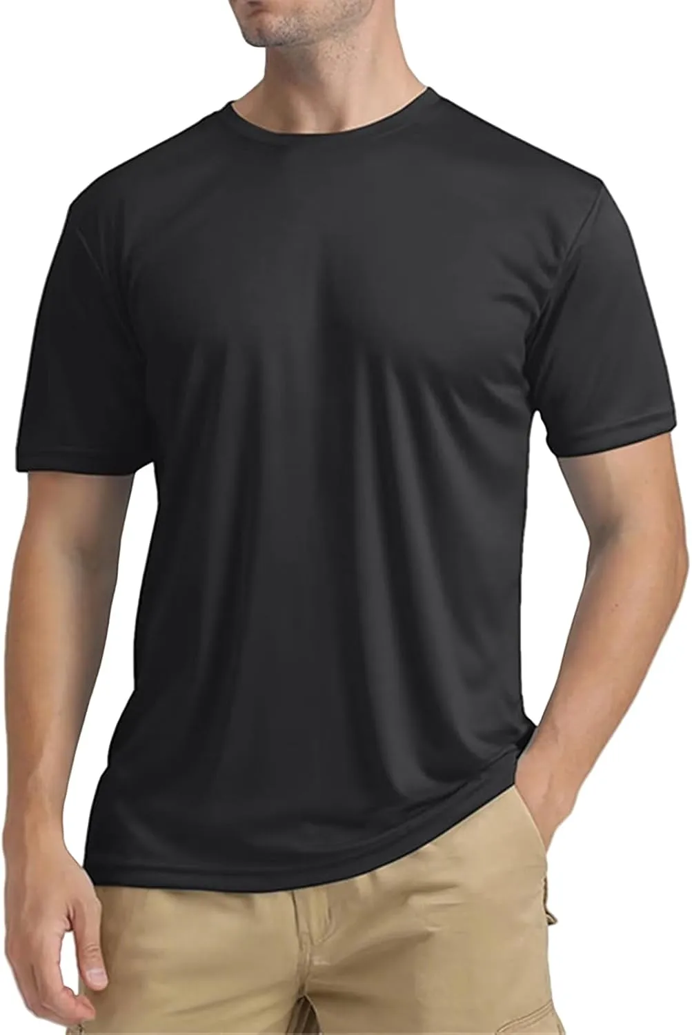 Men's Athletic Running Shirts Short Sleeve Sun T-Shirt UPF 50 Quick Dry Swim Shirts Lightweight Fishing Water Shirt